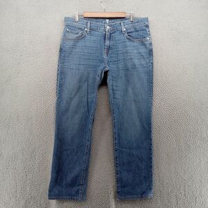 7 For All Mankind Blue Slim Straight Jeans